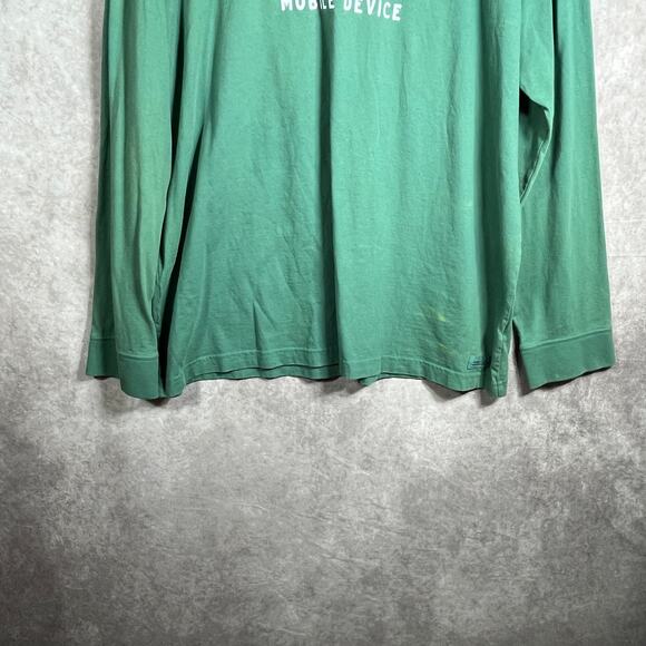 Life Is Good Crusher Tee Shirt Mens 2XL Green Santa Sleigh Mobile Device Holiday - Picture 5 of 12